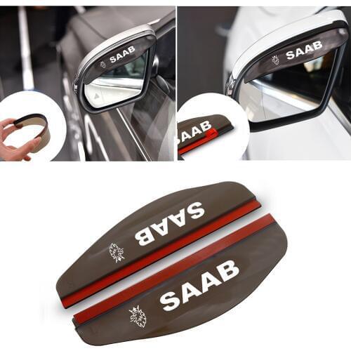 2pcs Car Side Rear View Mirror Rain Eyebrow Visor Look Sun Shade Auto Accessories For Saab 9-3 9-5 900 9000 Scania etc