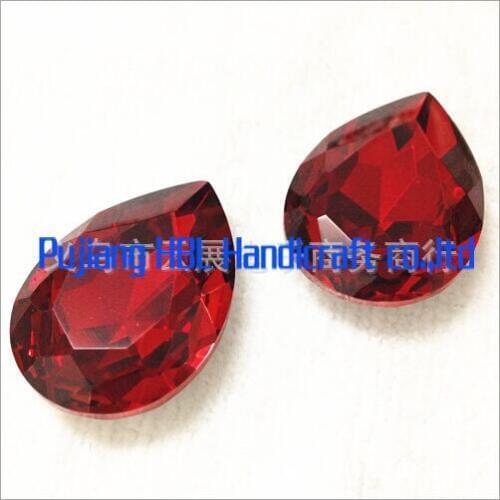 20x30mm 18x25mm ....Siam Colour Waterdrop Sew on Glass Crystals For Wedding Dress Making