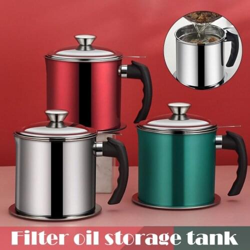 3 in 1 Kitchen Stainless Steel Oil Filter Strainer Colander Reuse Fry Oil Can Pot Home NW