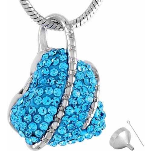 8359 Crystal Heart Graceful Women Cremation Jewelry Stainless Steel Memorial Ashes Necklace