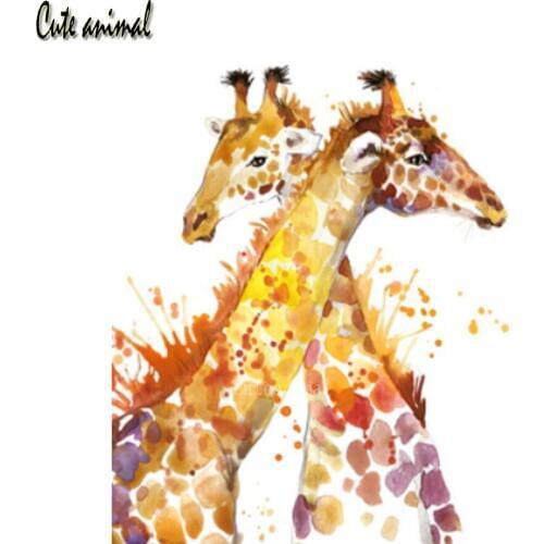 Diamond Embroidery Giraffe couple color animals Needlework Diamond Painting Full Square round drill Rhinestone Diamond Mosaic