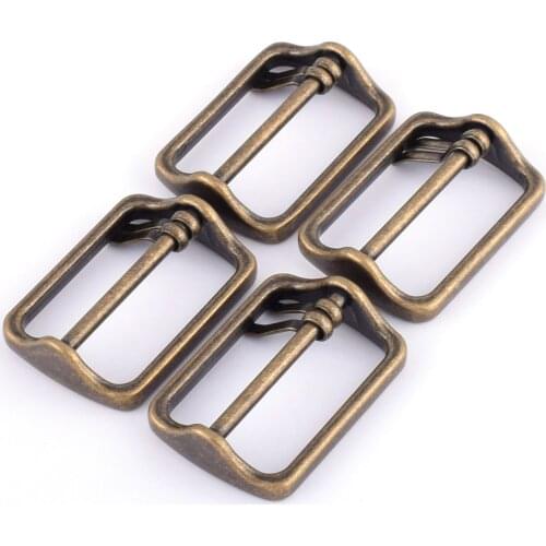 Bronze pin buckle Center Bar Buckle 4pcs 39mm Slide Buckle suspender adjustable slide buckle slide adjusters Movable Center Bar
