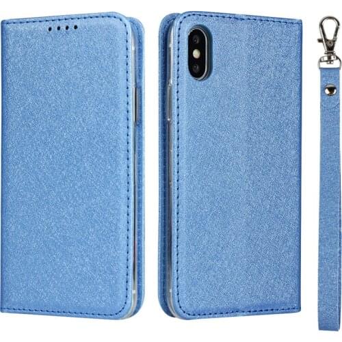 Silk Pattern PU Leather Case For iPhone Xs Max Flip Stand Wallet Cover For iPhonexs max Card Pockets Lanyard cases