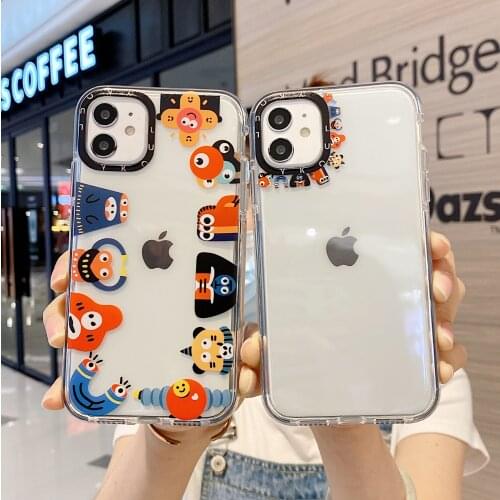 Cartoon Dog Monster Animal Phone Cases For iphone 11 Pro XR XS Max X 7 8 plus Shockproof Clear Soft TPU Back Cover Fashion Case