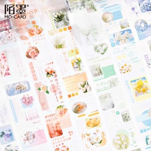 60mmx3m Flower Series Decorative Adhesive Tape Plant Hand Account Decoration Sticker Washi Tape Diy Label Japanese Stationery