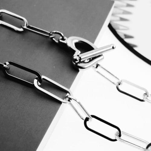 6.5mm*16mm Square Flat Cross Long Chain For Men Shiny Fashion Necklace Jewelry