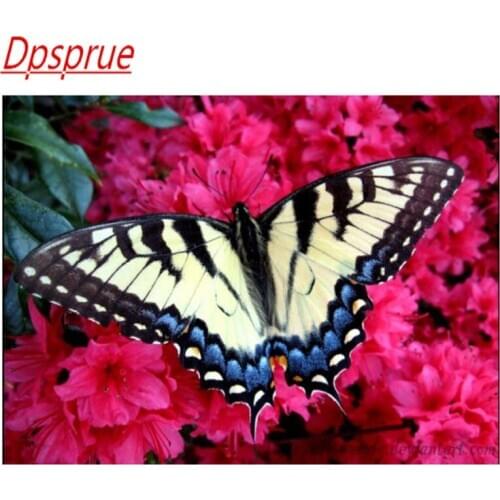 Dpsprue 5D Full Square / Round DIY Diamond Painting Cross Stitch Animal Butterfly 3D Embroidery Diamond Mosaic Home Decor Gift