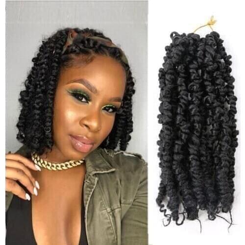 Passion Twist Hair 10 inch Pre-twisted Ombre Braids Pre-looped Short Hair Spring Twist Hair Braids Bomb Twist Hair Extensions