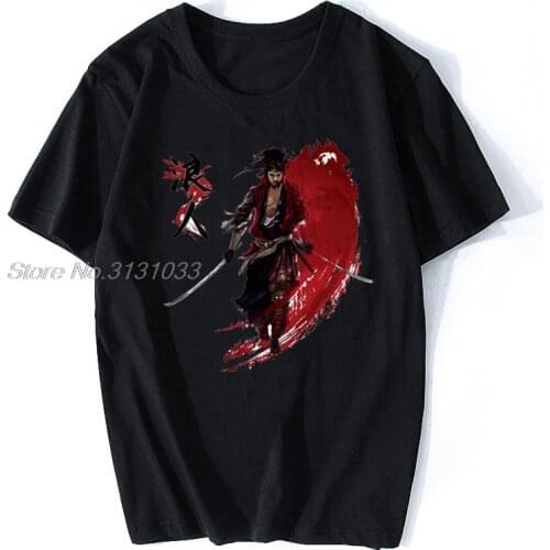 Men T Shirt Ronin - The Real Samurai Katana T-shirt Cotton Samurai Champloo Ofertas Cotton Tshirt Anime Tees Harajuku Streetwear