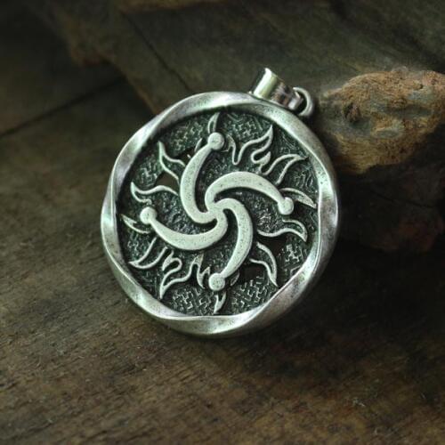 Lanseis 10pcs Rod Symbol Pendant Pagan Jewelry Slavic Amulet Swastika. Ancient talisman charm men necklace norse Occult