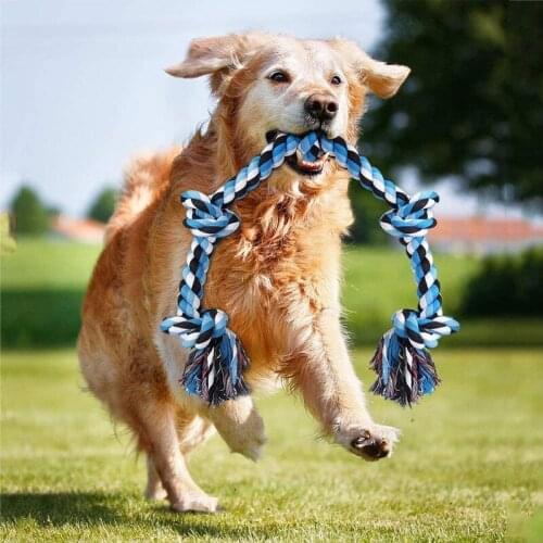 Hot Selling Dog Bite Rope Toys Grind Teeth Cotton Rope Molar Rope Knot Pet Tug Pull Bite Resistant Toy Great Training Toy 90cm