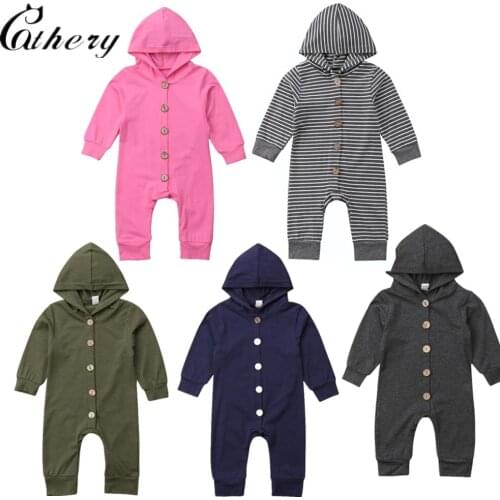 Cathery Fashion Hooded Toddler Infant Baby Boy Girl Kids Cotton Romper Jumpsuit Clothes Outfit