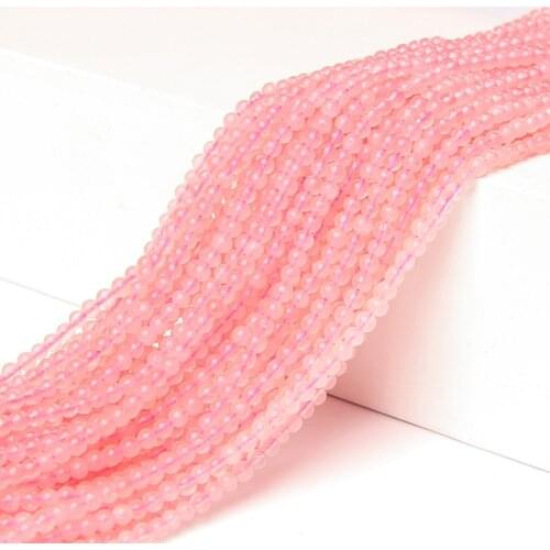 Natural Pink Quartz 3 mm Polished Round Stone Beads Smooth Strand Beaded For DIY Making Jewelry Bracelet Necklace Earings Decor