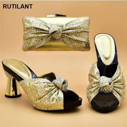 New Arrival Italian Shoes with Matching Bags African Women Shoes and Bags Set for Prom Party Summer Sandal High Quality Pumps