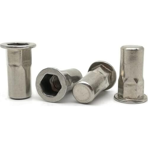 SUS304 Flat head hex rivet nut Sealed M4 M5 M6 M8 M10 Insert nut Blind rivet nut Enclosed rivet nut