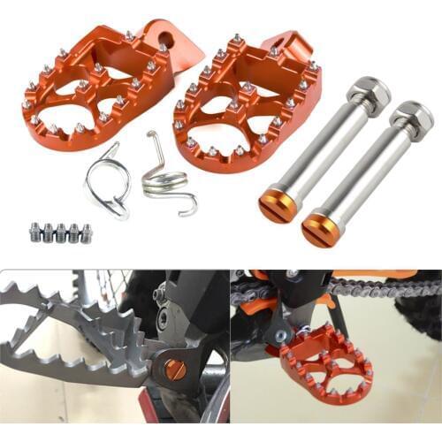 CNC Footrest Foot Pegs & Pins For KTM 50 65 85 SX 125 200 250 300 350 450 500 530 SXF XC XCF EXC EXCF XCW XCFW FREERIDE 250 350