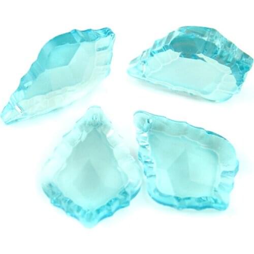38mm-76mm Lt.aquamarine Crystal Glass Chandelier Crystal Maple Leaf Crystal Hanging Pendant For Lamp Part