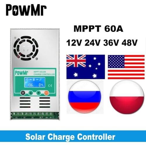 60A protable MPPT Solar Charge Controller 12V 24V 36V 48V Auto Back-light LCD Solar Charge Regulator 60A for Max 160V DC Input