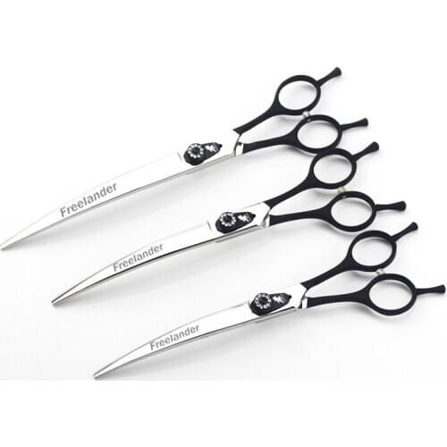 7.0/7.5/8inch Professional Scissors Dog Pet Grooming Polishing Tool Animal Hair Cutting Scissors and Double Tail Curved Scissors
