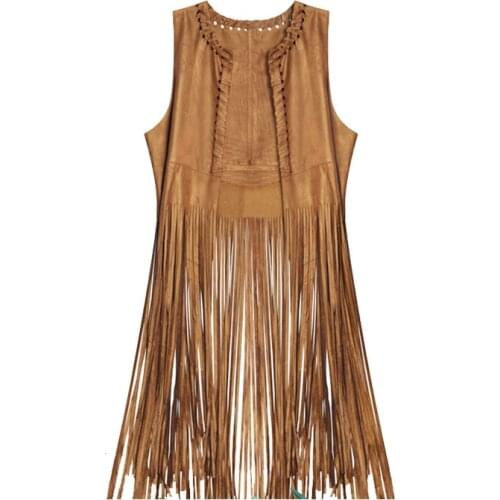 European and American style shawl fashion all-match lady vest suede unhooded V-neck fringed vest shawl