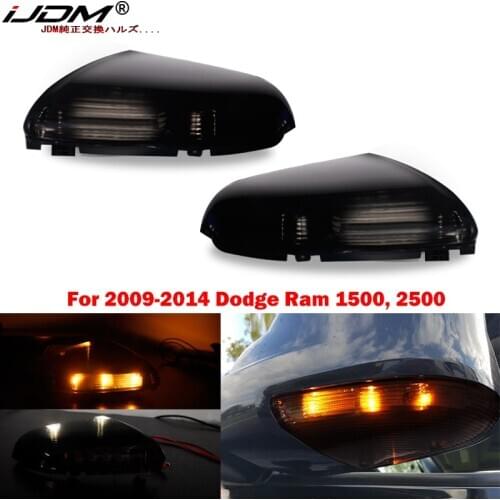 IJDM Switchback LED Side Mirror Marker Lamps For 09-14 Dodge Ram 1500, 2500,White LED Parking Light, Amber LED Turn Signal Light