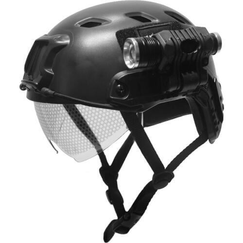 TAK YIYING Tactical Helmet BJ Type with Protect Goggles Airsoft Paintball Helmet Black Set