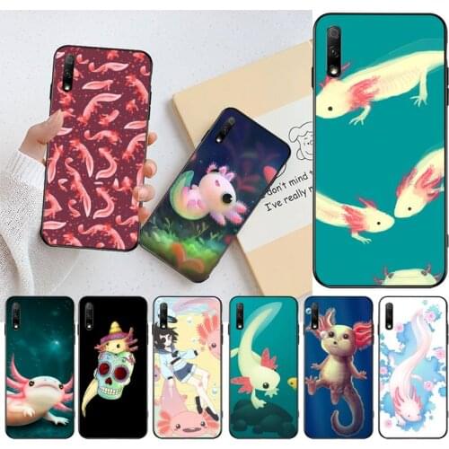 YJZFDYRM Cute Animal Axolotl Luxury Unique Phone Cover for Huawei Honor 30 20 10 9 8 8x 8c v30 Lite view pro