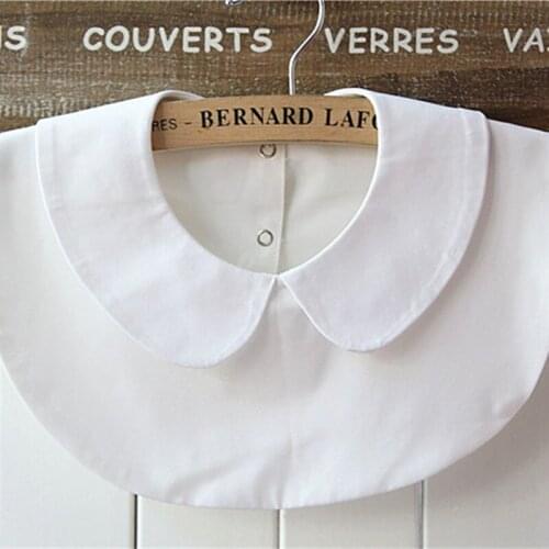 YSMILE Y Fashion Shirt Decoration Fake Collar Personality Black White Solid Peter.Pan Chiffon Collar For Female Lady Girl