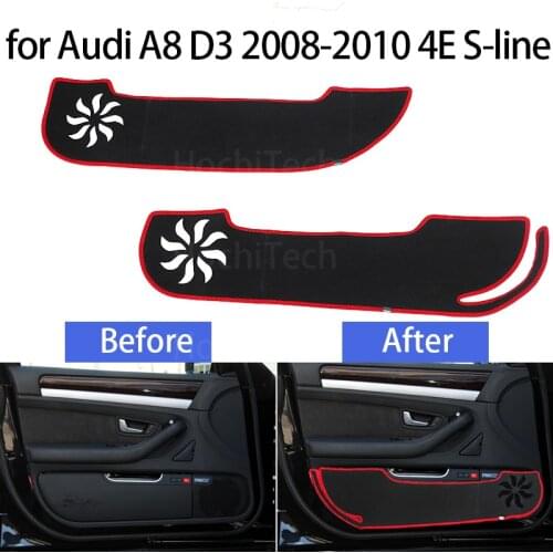 Protection Carpet Door Inside Guard Side Edge Cover for Audi A8 D3 2008-2010 4E Car Door Anti Kick Pad Sticker Accessories