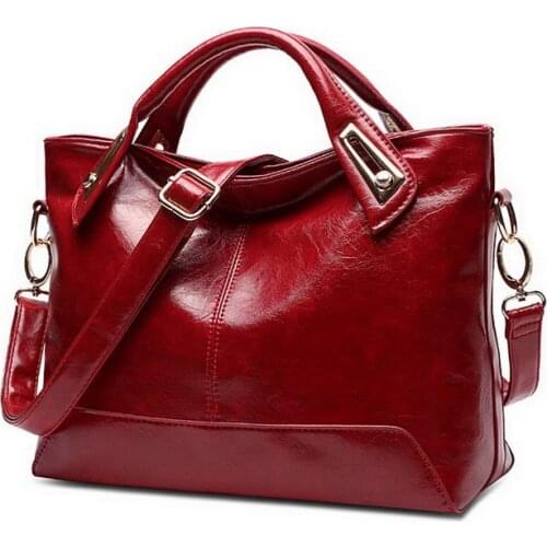 Women Oil Wax Leather Designer Handbag High Quality Shoulder Bag Ladies Handbags Fashion Brand PU Leather Women Bags Elegant Bag