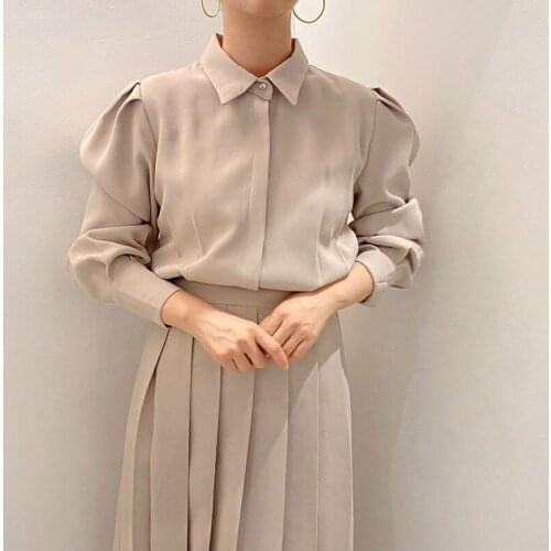 One-Piece Korean Fashion Lapel Belted Waist Pleated Dress 2021 Autumn New Elegant Contrast Shirt Dress Office Ladies' Long Dress