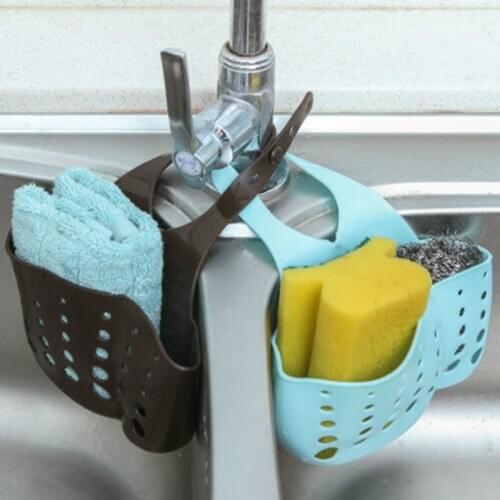 1 Pc Holder Sink Collator Rack Organizer Kitchen Sponge Holder Portable Hanging Bag Drain Storage Basket Bath Tools Gadgets