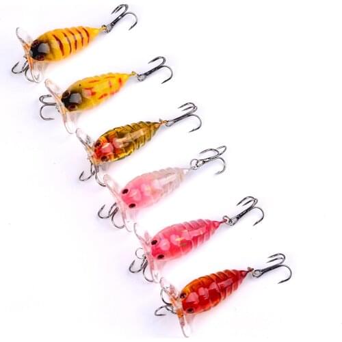 1PCS Sea Fishing Lure Cicada Fly Flying Minnow Frashwater Fish Bass Hook Baits 4cm/4g LAKE River Artificial Bait