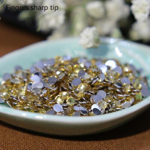 1000 pcs SS16 Crystal Huang 14 Facets Resin Round Rhinestone Sparkling Rhinestones Nail Art Decoration DIY N09