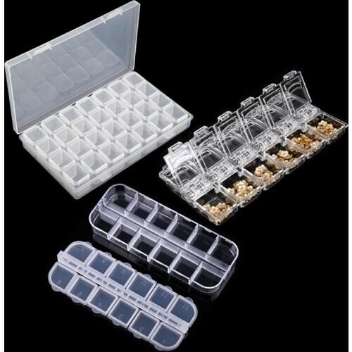 28 Grids Plastic Storage Box Jewelry Beads Storage Case Transparent Compartment Medicine Box Organizer Adjustable Organizer