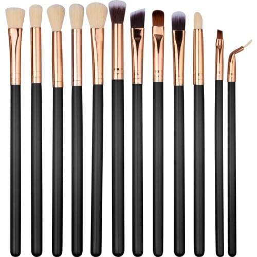 12pcs Makeup Brushes Blush Eyeshadow Eyeliner Brushes Soft Fashion Foundation Brush Eye makeup brushes Cosmetics beauty tools