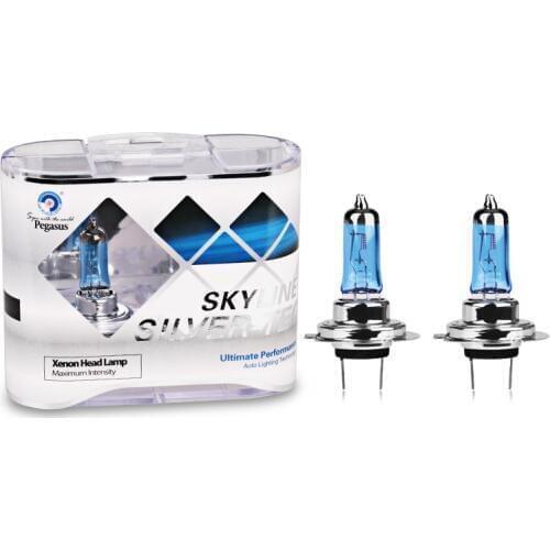 Urbanroad 2 pcs 12V H7 100W 4300-6000k Super White Halogen Lamp Headlights Light Bulb Halogen Xenon Lamp Bulbs Car Light Source