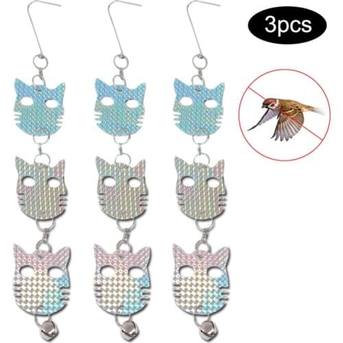 3pcs Double Sided Bird Woodpecker Repellent Rods Holographic Reflective Deterrent Scare Birds Away Ribbon Pest Bird Pigeons