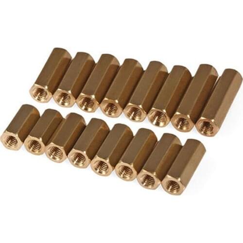 30pcs M3 Double pass copper column Flat head hollow copper columns Hexagonal isolation post 4mm-15mm Length
