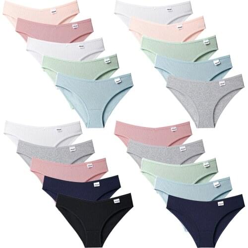 WomenS 5 Pcs Set Of Pure Cotton Underwear Sexy Comfortable Underwear Bikini Breathable Thong Panties Briefs For Women Girls