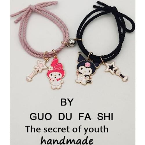 Bracelet female cartoon alloy small rubber band send boyfriend couple a pair of small holster girlfriends hair ring hand rope