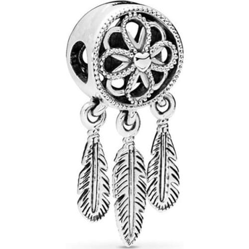 Real 925 sterling silver Beads DIY Spiritual Dream catcher Charm Beads Suitable fit Original Pandora Bracelet Jewelry 2020
