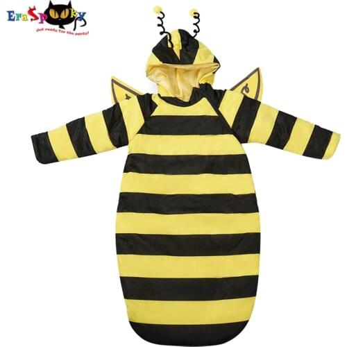Eraspooky Cute Infant Bumblebee Costume Baby Sleeping Bag Shark Bee Romper Animal Cosplay Cartoon Photography Clothes