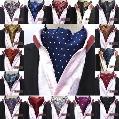 Mens Suits Paisley Polka Dots Cravat Ascot Wedding Party Prom Neck Ties BWTHZ0153