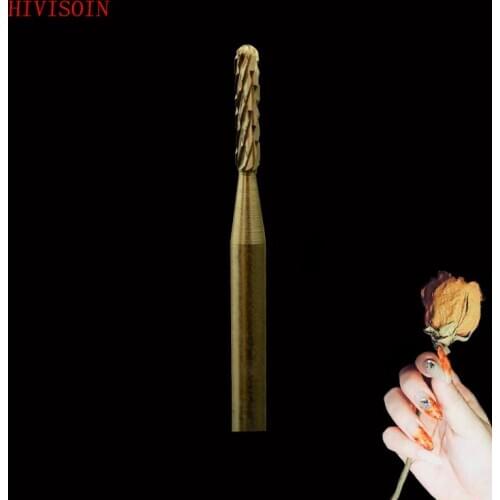 HIVISOIN -4PCS-Carbide Nail Drill Bit - Round Bit - M (Gold)-60230010