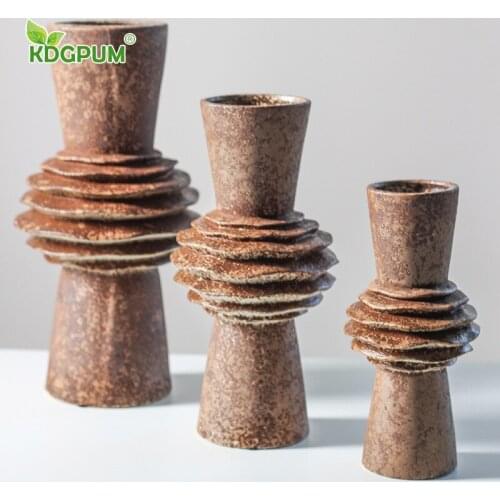 Modern Handmade Ceramic Vase Shaped Flower Pot Hydroponic Nordic Living Room TV Wine Cabinet Home Decoration Ornaments