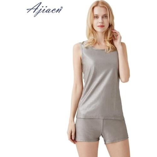Genuine anti-Electromagnetic radiation 100% silver fiber underwear set 5g communication EMF shielding womens tanks and boyshort