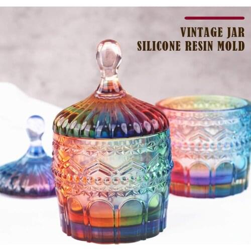 Diy Crystal Epoxy Resin Mold Round Storage Box Silicone Reisn Mold Mirror Epoxy Jewelry Box Storage Box Mold Making Tool