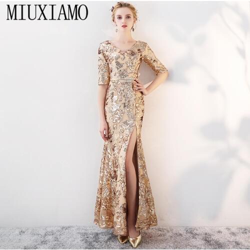 MIUXIMAO Custom Plus Size Luxury Wine Sequined Embroidery Maxi Dress Fashion Party Dress Elegant Long Dress Women Vestido