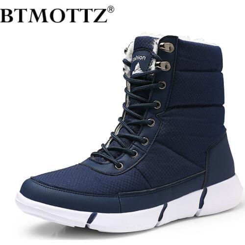 Men Boots Winter with Fur Super Warm Snow Boots Men Unisex Winter Casual Shoes Sneakers High Top Rubber Ankle Boots Waterproof